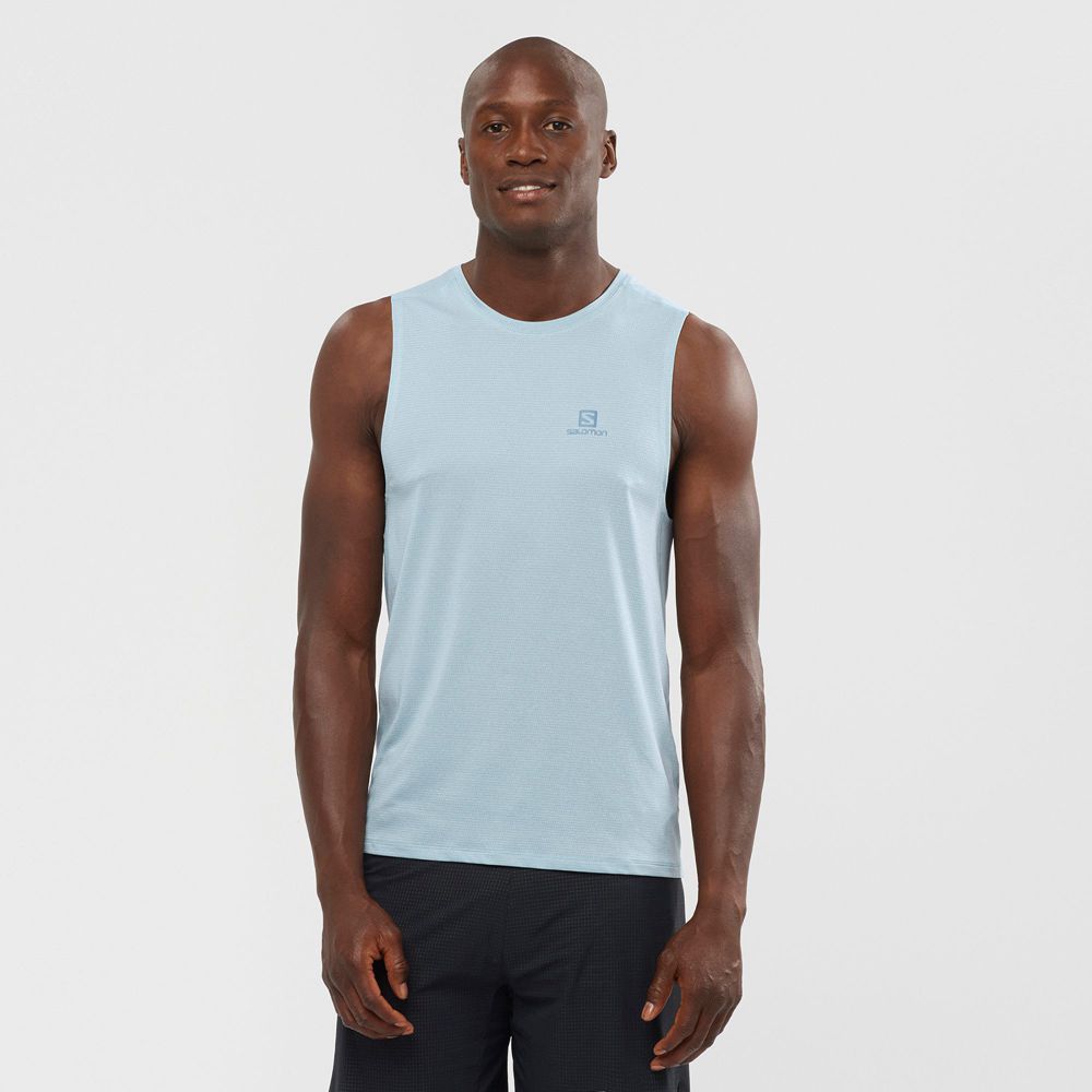 SALOMON AGILE M Philippines - Men's Tank - Ashley Blue | 854061-SIA